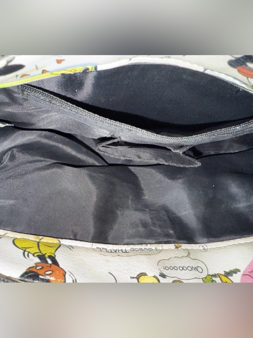 Vintage Disney Mickey Minnie Mouse Top Handle Bag Comic Print Faux Leather -Read - Picture 15 of 15